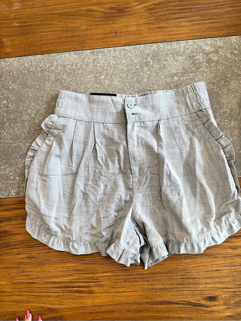 Who What Wear Chambray Twill High Rise Shorts Striped Shorts Gray Size 6